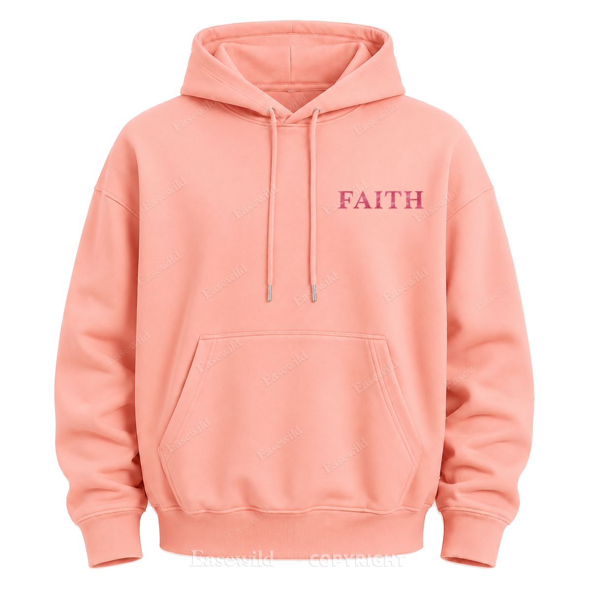 Faith Over Fear Pink Ribbon Graphic Hoodie