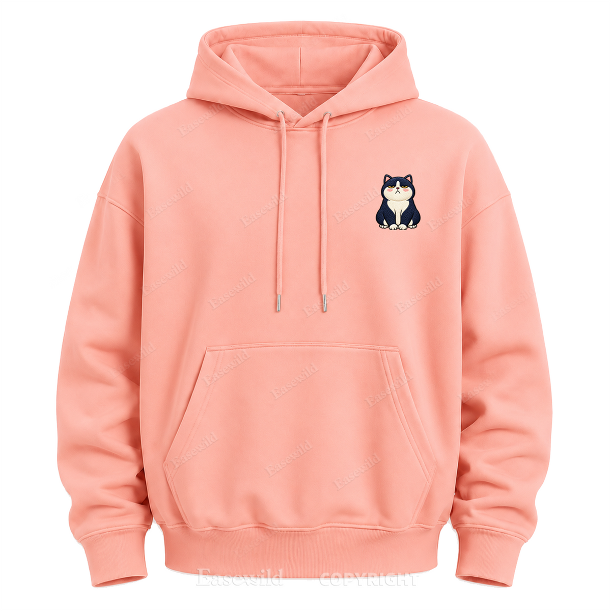 Moody Cat Crew Graphic Hoodie