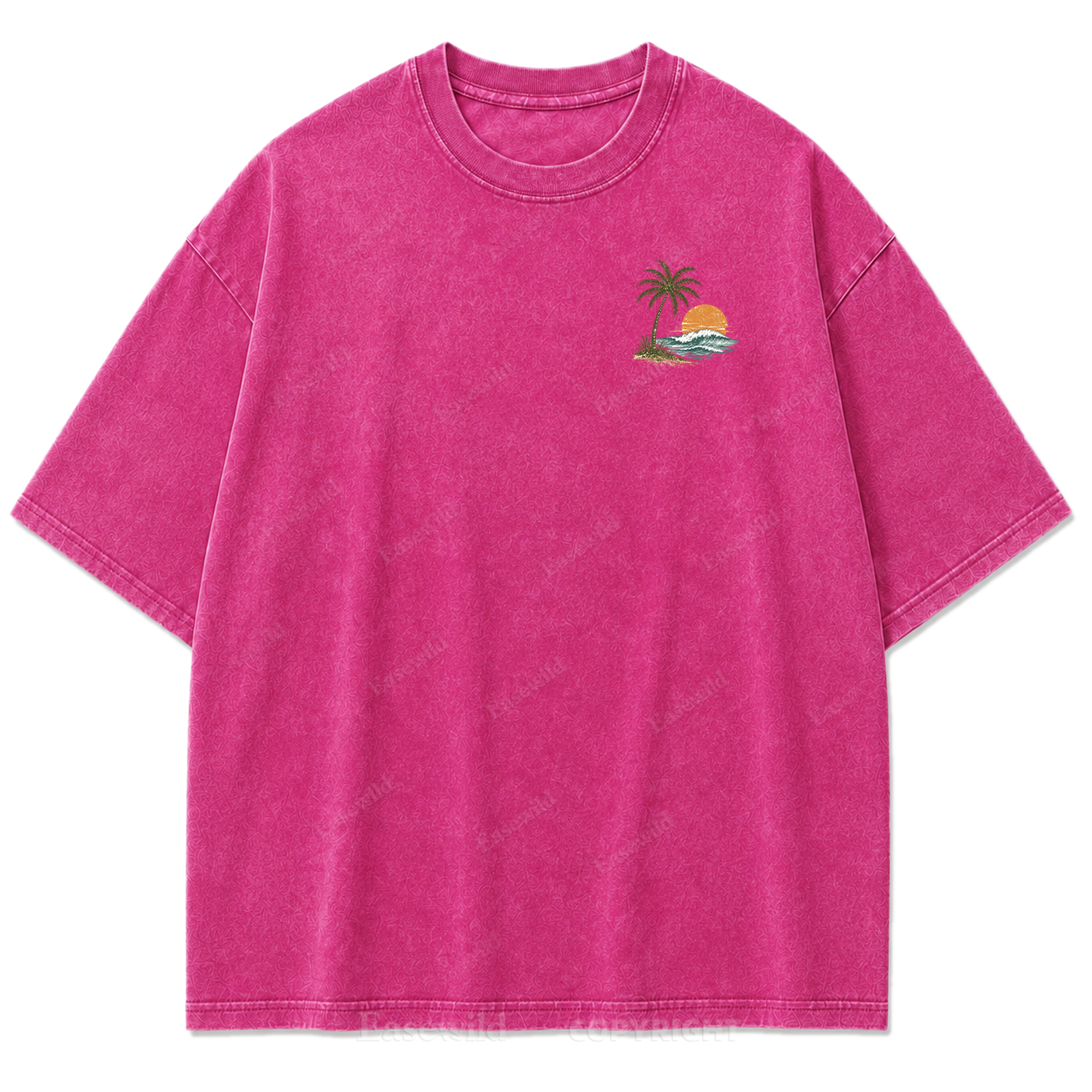 Salzige Luft und ruhige Tage Washed Print T-Shirt