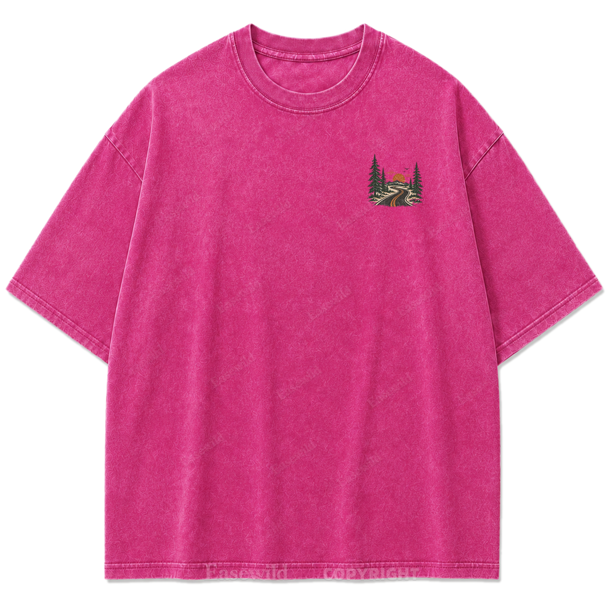 T-Shirt mit gewaschenem Print „Wo die Panoramaroute Meilen in Erinnerungen verwandelt“