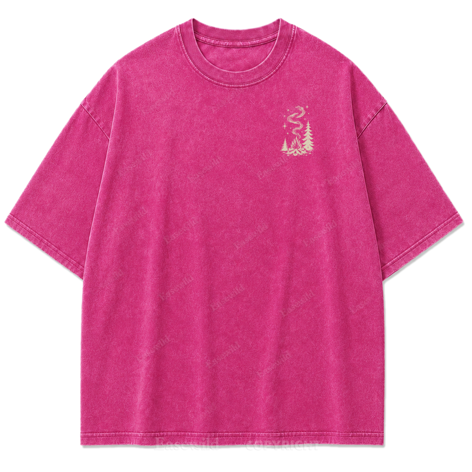 T-Shirt mit gewaschenem Aufdruck „Slow Day Open Skies“