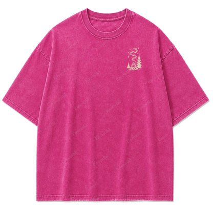 T-Shirt mit gewaschenem Aufdruck „Slow Day Open Skies“