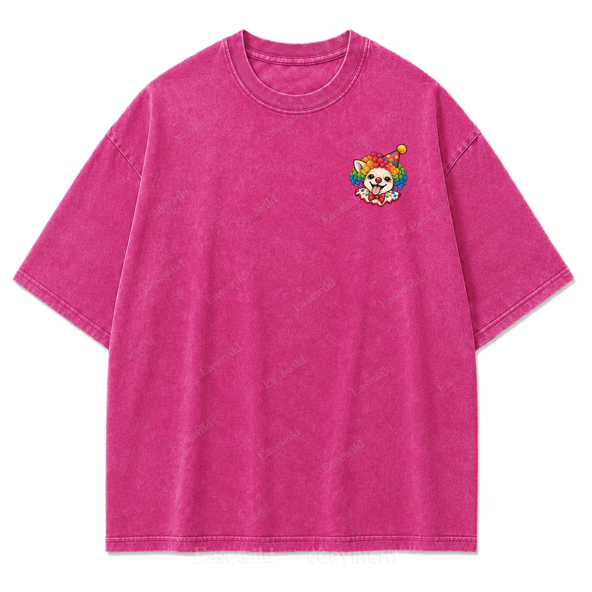 Spooky But Make It Cute Chihuahua Clown Washed Graphic T-Shirt