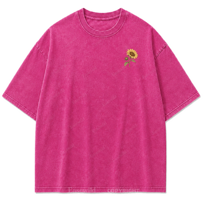 T-Shirt mit gewaschenem „Grow Toward the Light“-Print