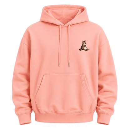 Runs On Coffee And Panic Tabby Cat Graphic Hoodie