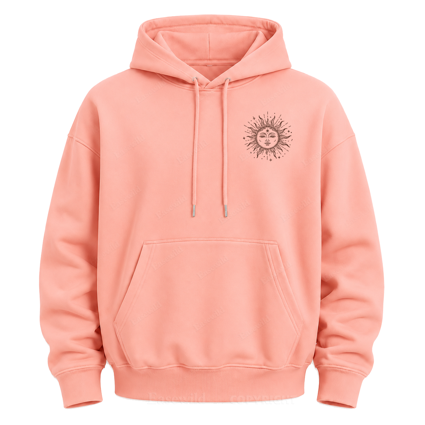 Sonne & Mond "Celestial Washed" Grafik-Kapuzenpullover