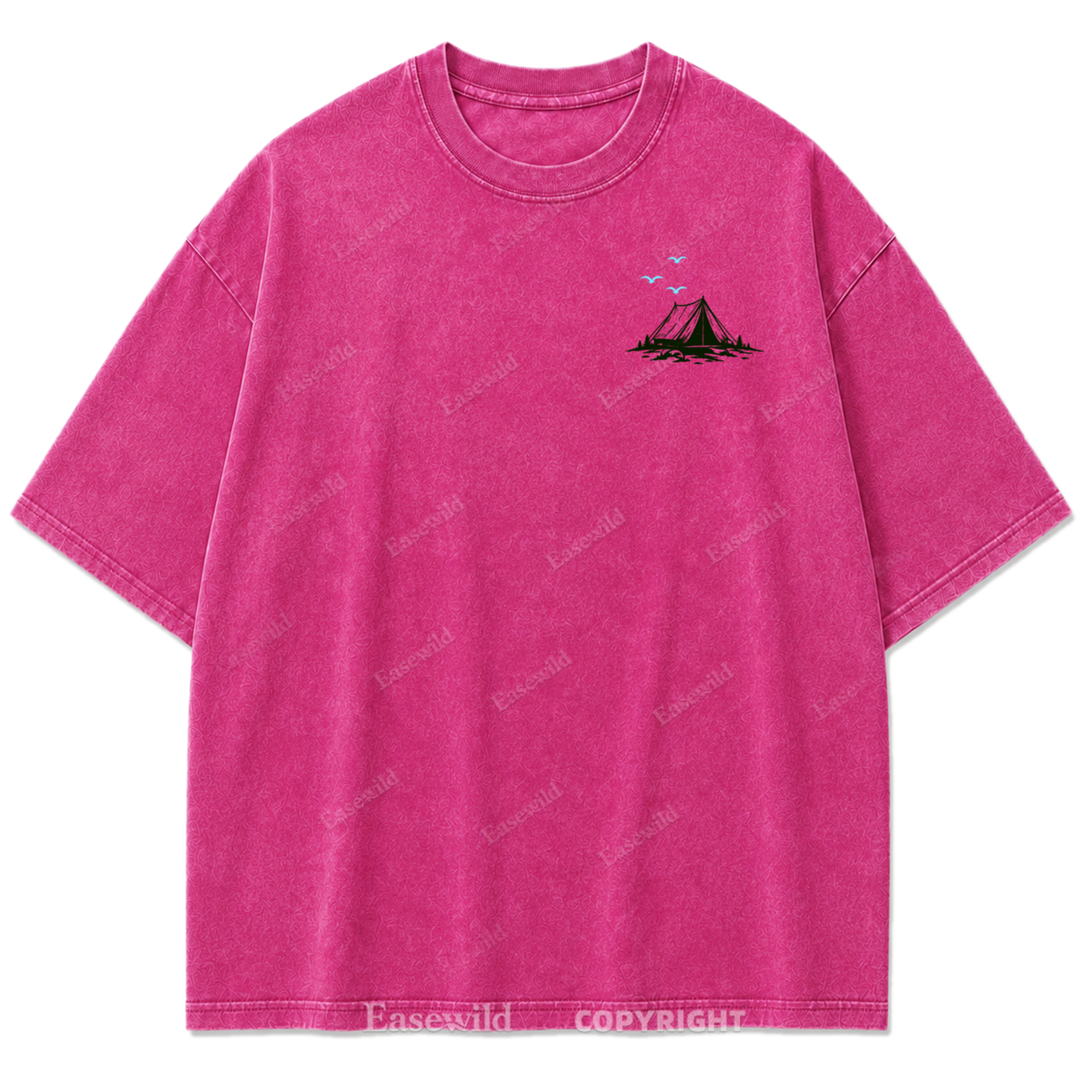 Adventure Awaits Mountain Camp Washed Print Tee