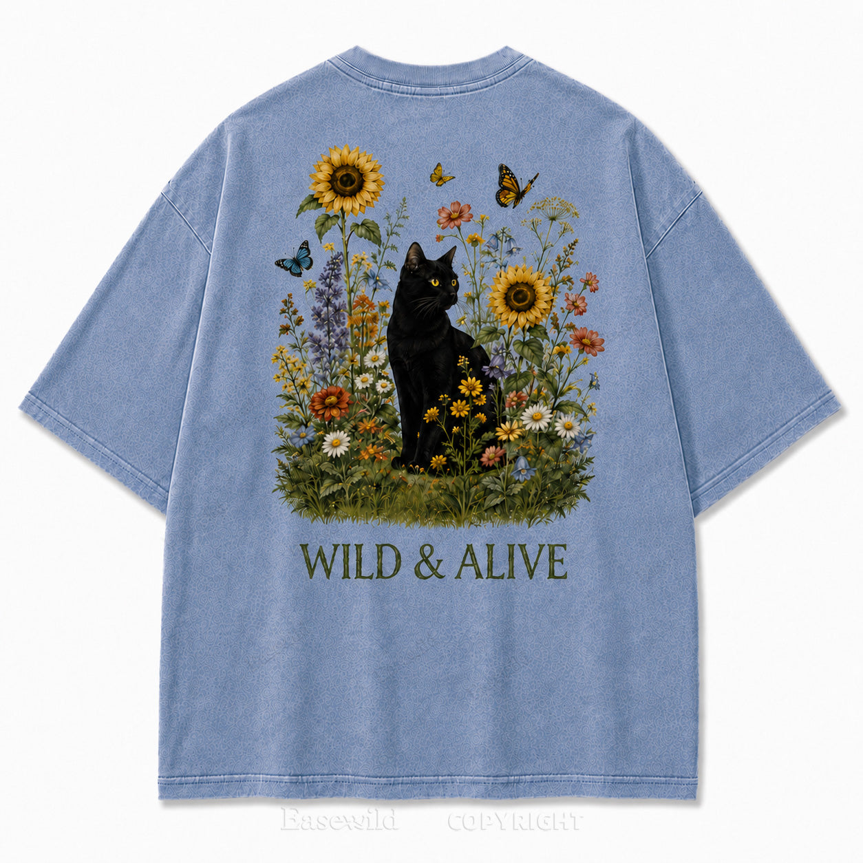 Wild Garden Black Cat Print Tee