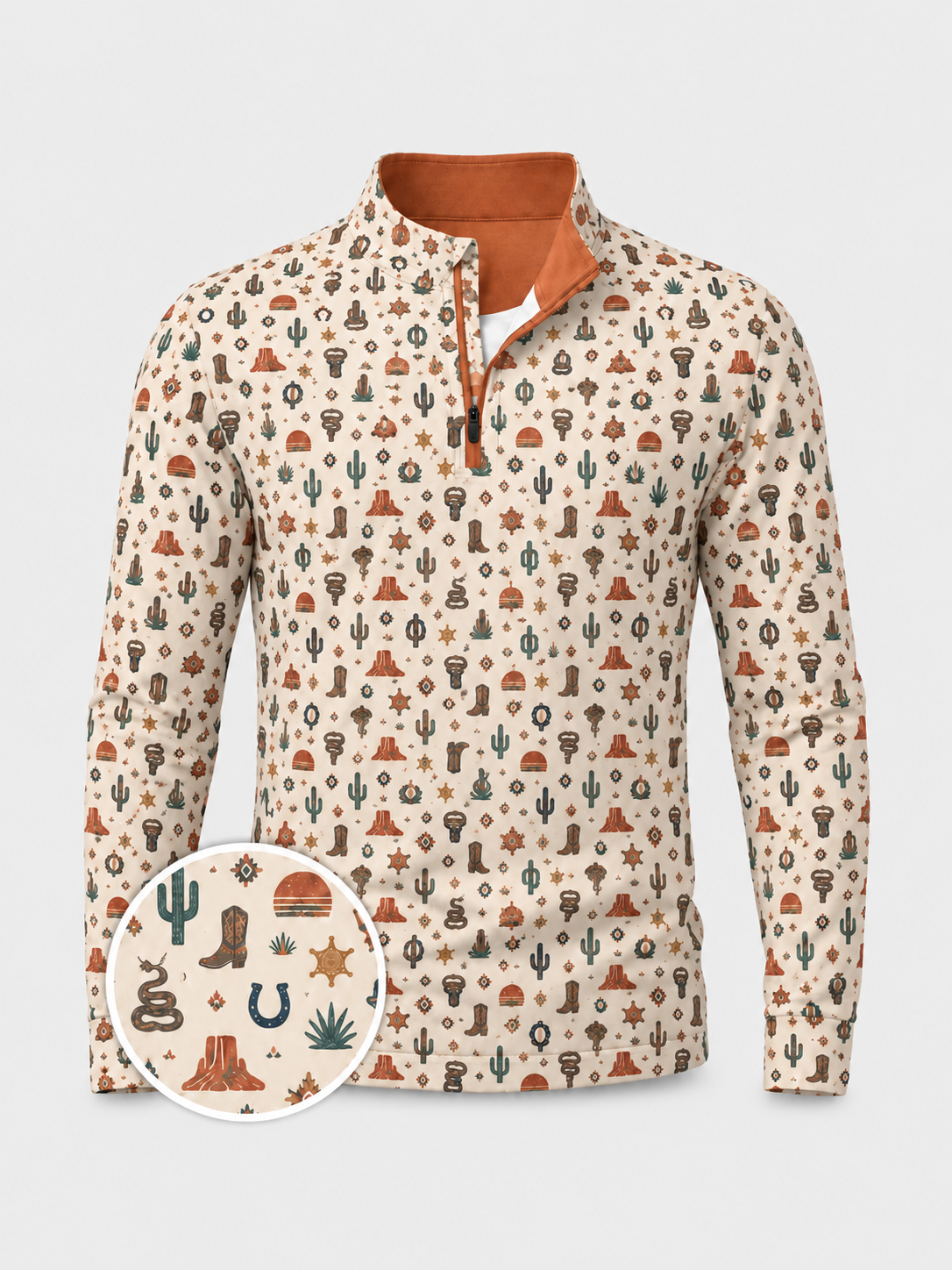 Desert Outlaw Western Quarter-Zip Pullover