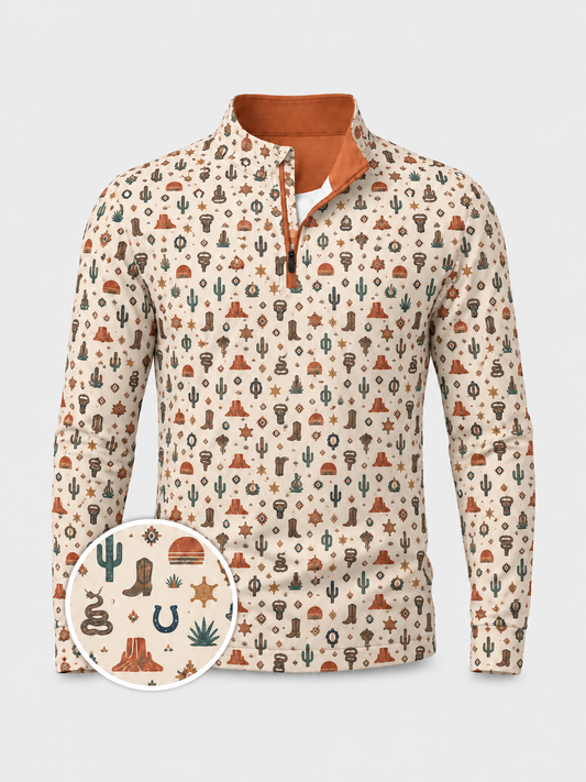 Desert Outlaw Western Quarter-Zip Pullover