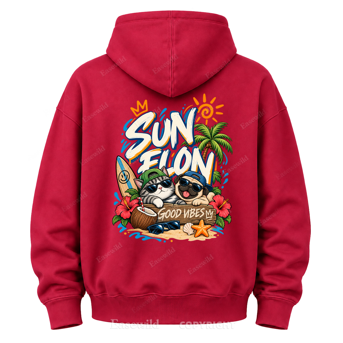 Sun Flow Good Vibes Graphic Hoodie