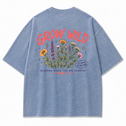 Grow Wild Wildflower Botanical Washed Graphic Tee