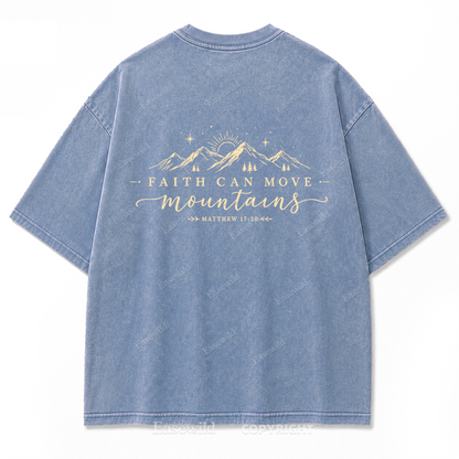 Faith Moves Mountains Washed Print Tee