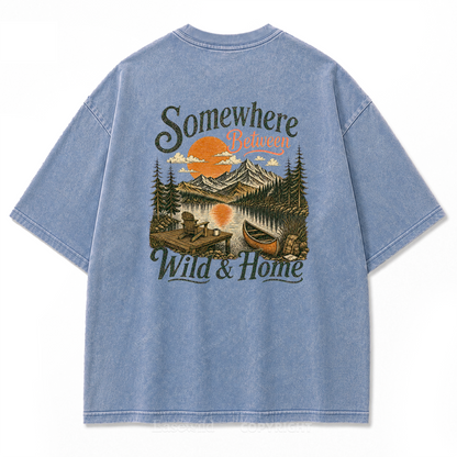 Somewhere Between Wild & Home Washed Print Tee