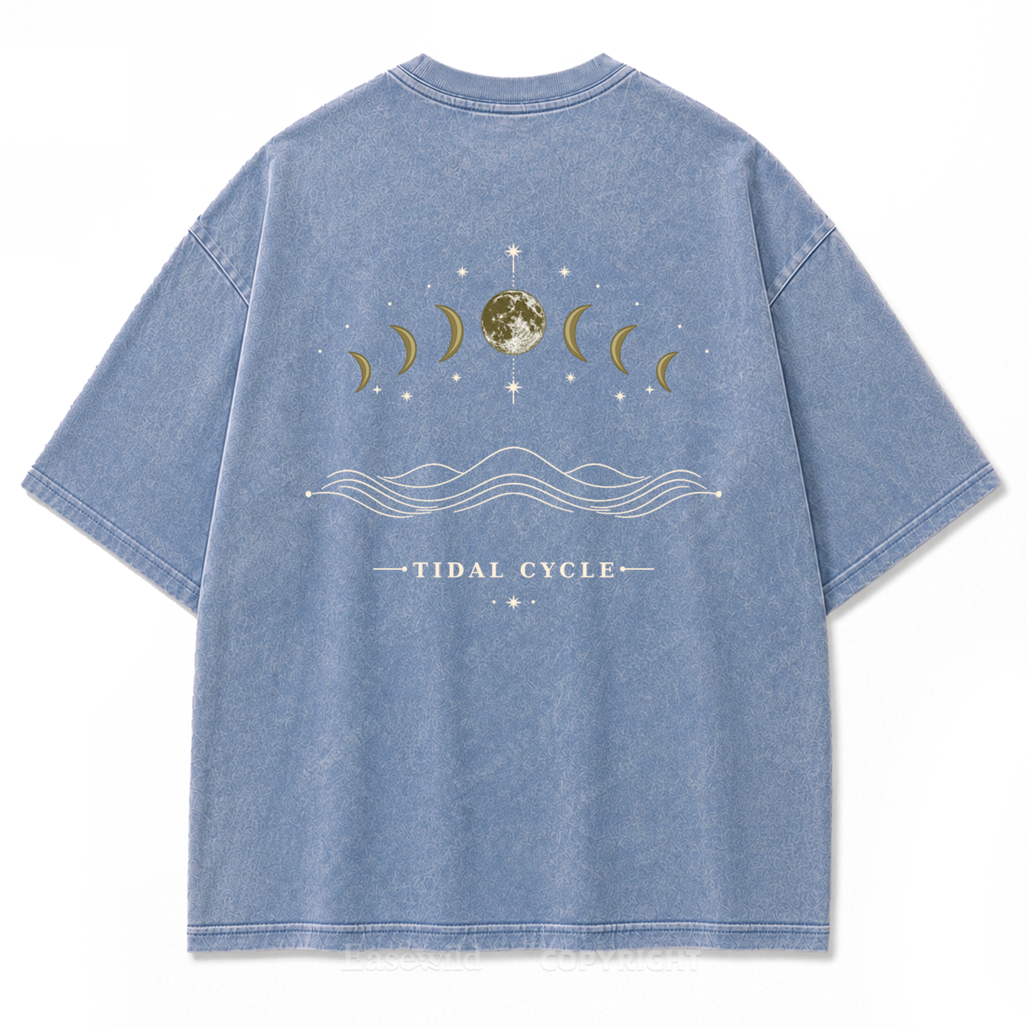 Tidal Cycle Moon Phase Washed Print T-Shirt