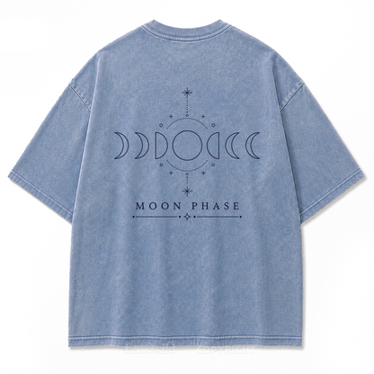 Moon Phase Minimal Washed Print Tee