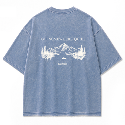 Go Somewhere Quiet Washed Print Tee