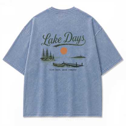Where Slow Lake Days and Good Company Meet Washed Print Tee