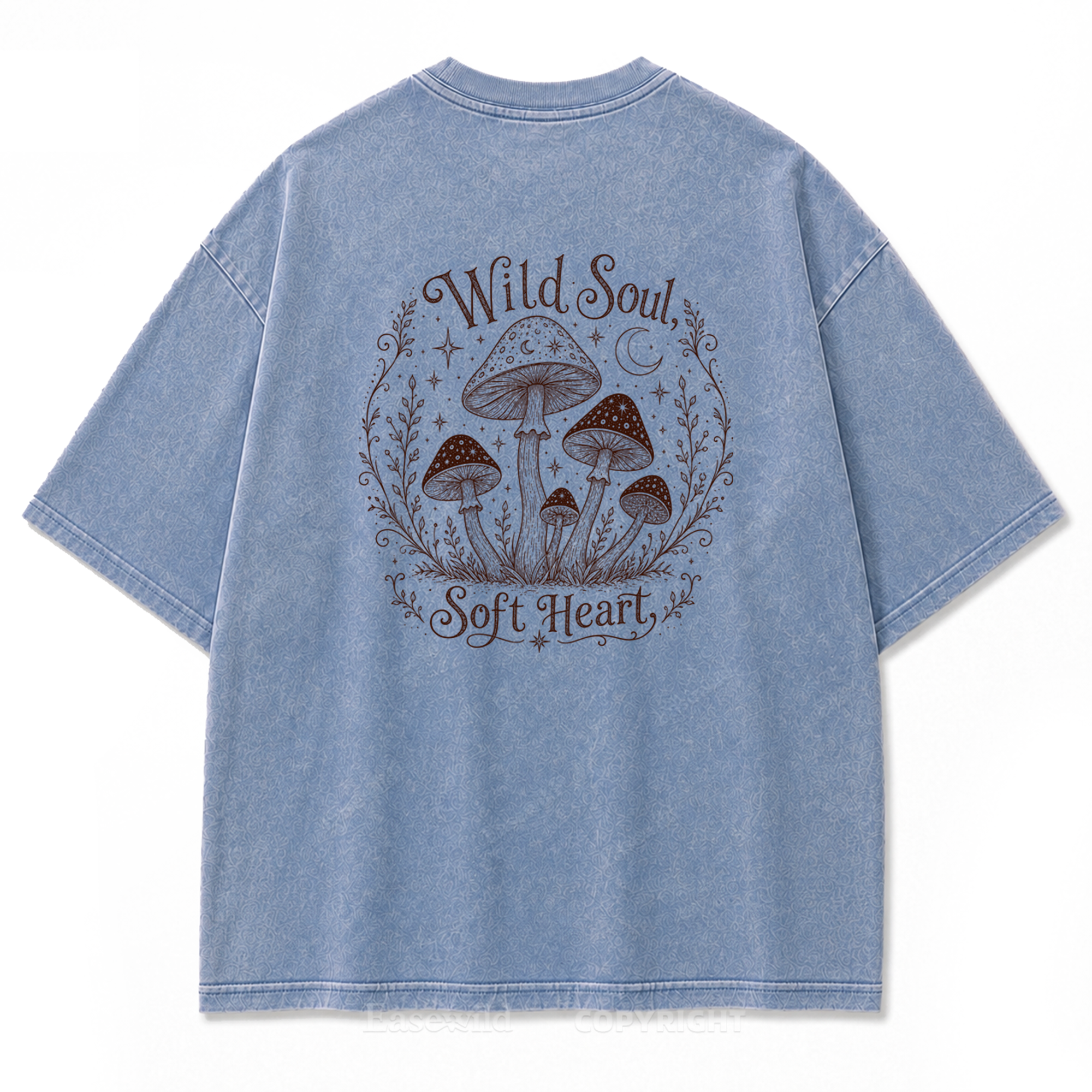 Wild Soul Soft Heart Mushroom Washed Print Tee