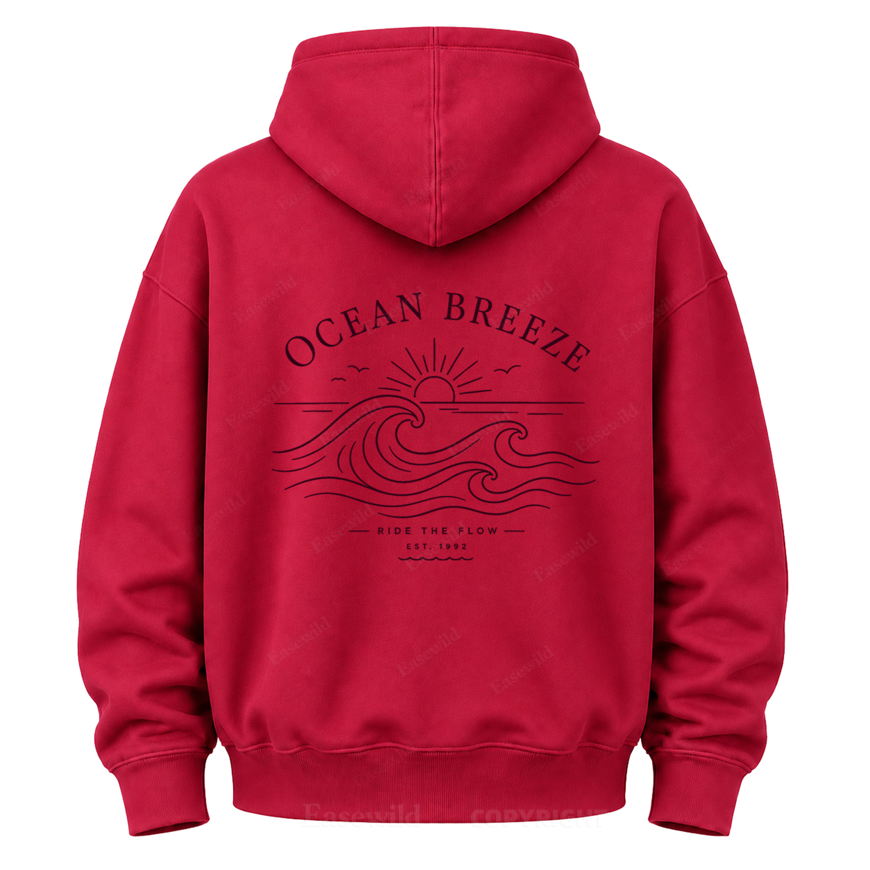 Ocean Breeze Wave Graphic Hoodie