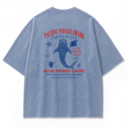 Pacific Whale Shark Washed Print Tee