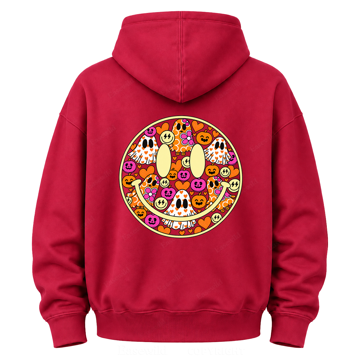 Halloween Smiley Ghost Graphic Hoodie