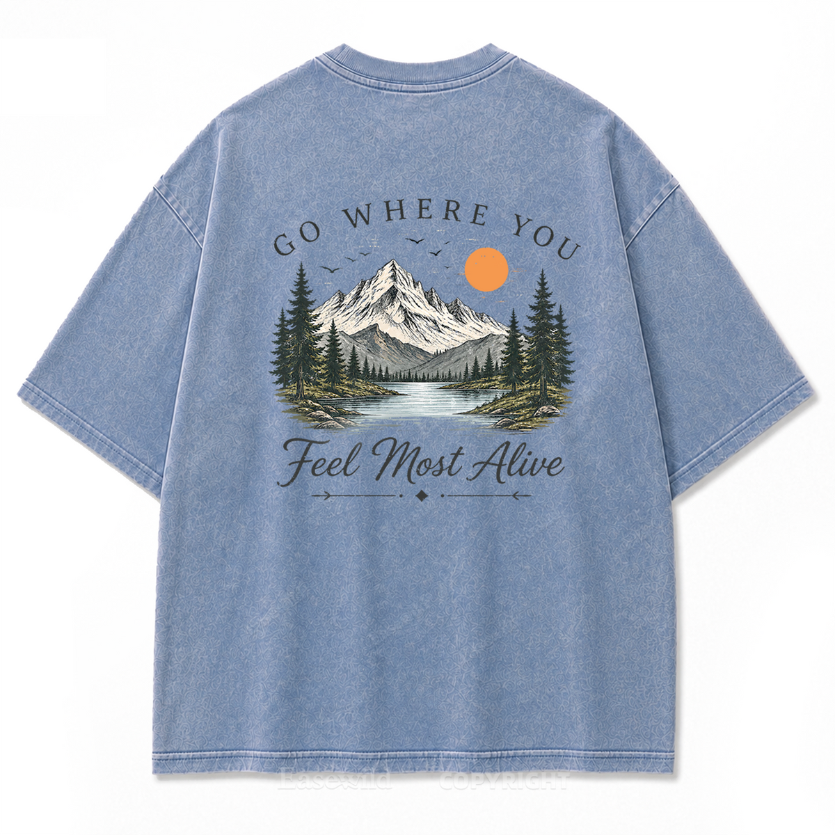 Go Where You Feel Most Alive Lake Washed Print Tee
