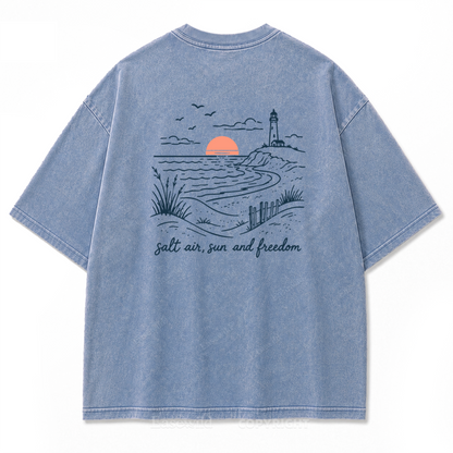 Salt Air Sun and Freedom Washed Print Tee
