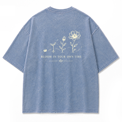 Bloom In Your Own Time Washed Print Tee