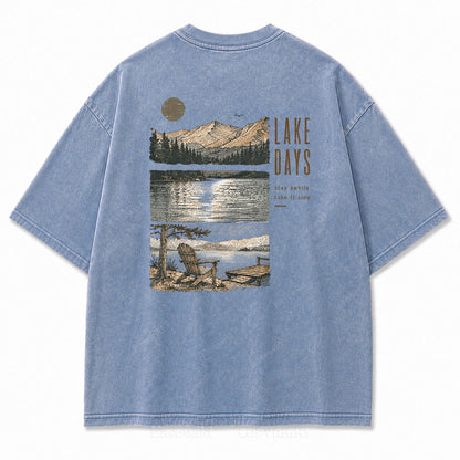 Lake Days Card Washed Graphic Tee