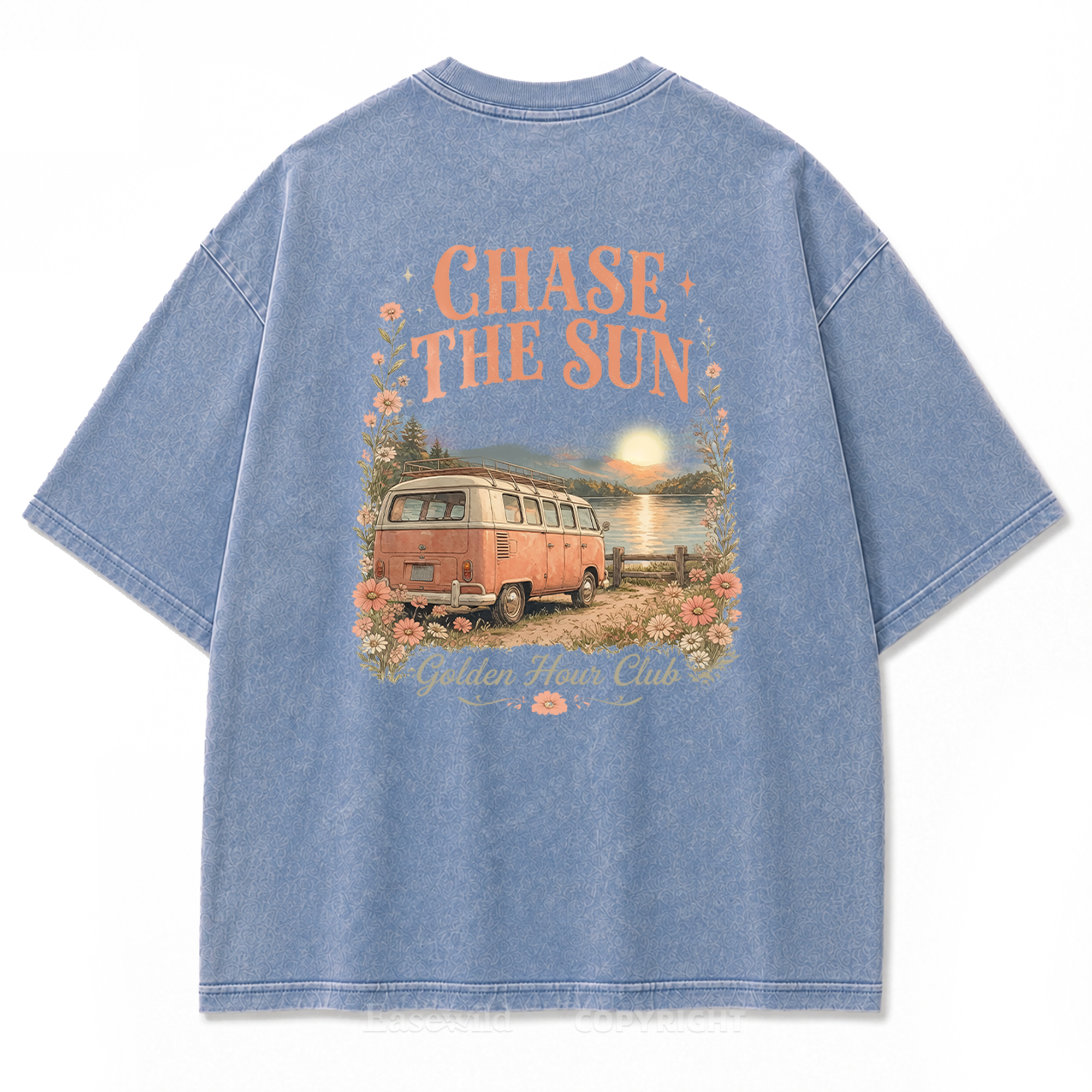 Golden Hour Lakeside Van Washed Print Tee