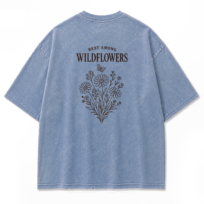 T-Shirt mit Wildblumen-Grafikdruck „Rest Among Wildflowers“
