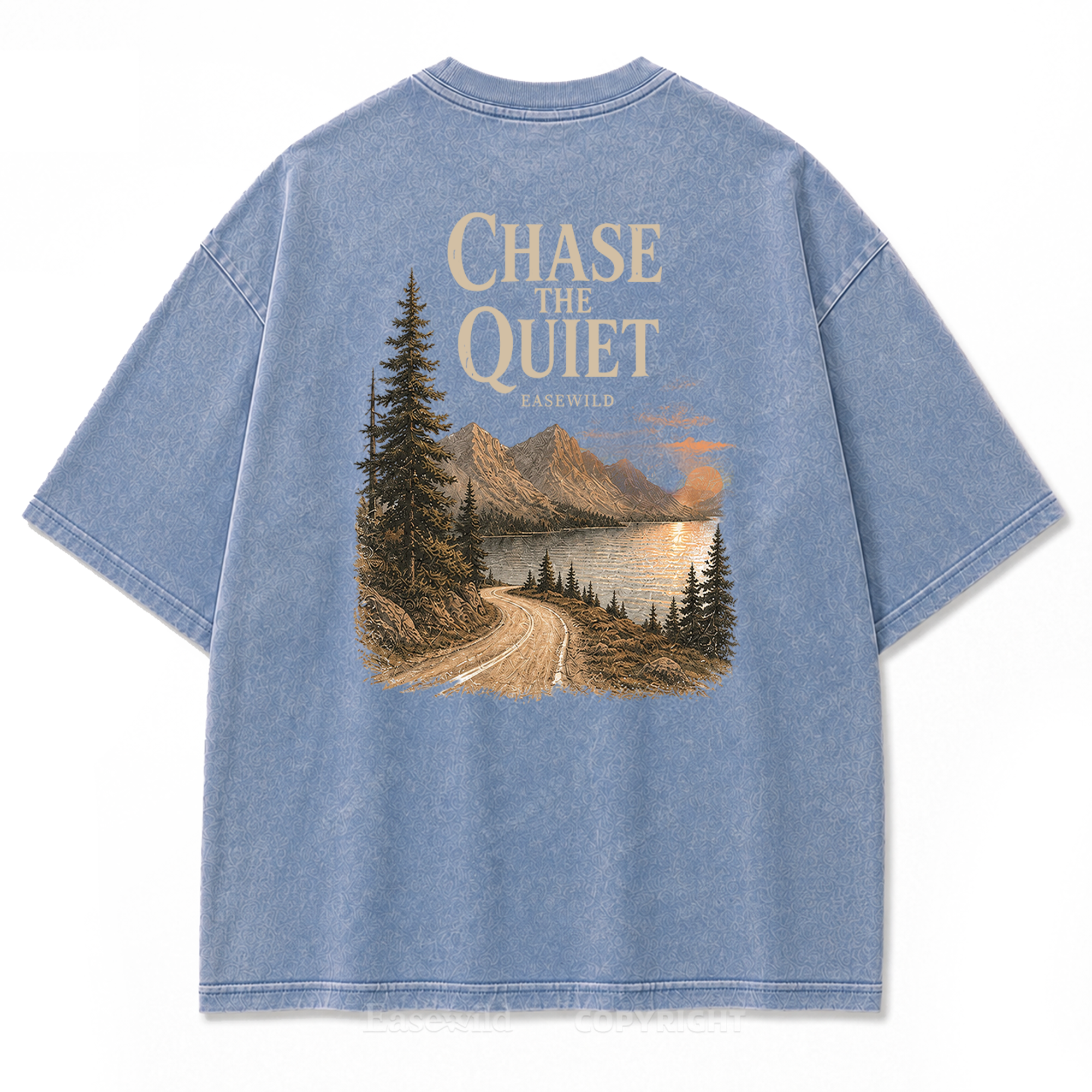 Chasing Quiet Lakeside Mountain Washed Print Tee