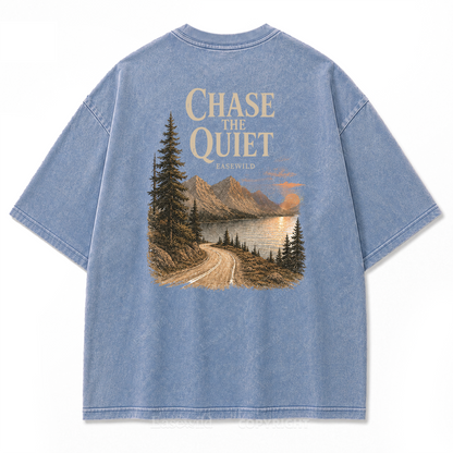 Chasing Quiet Lakeside Mountain Washed Print Tee