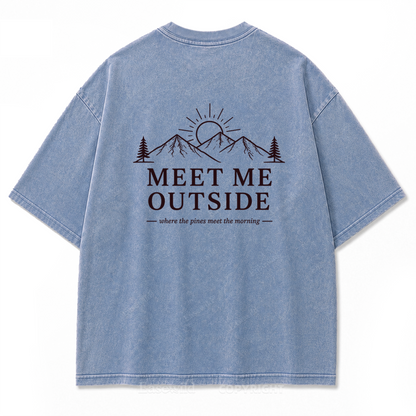 Meet Me Outside Sunrise Washed Print Tee