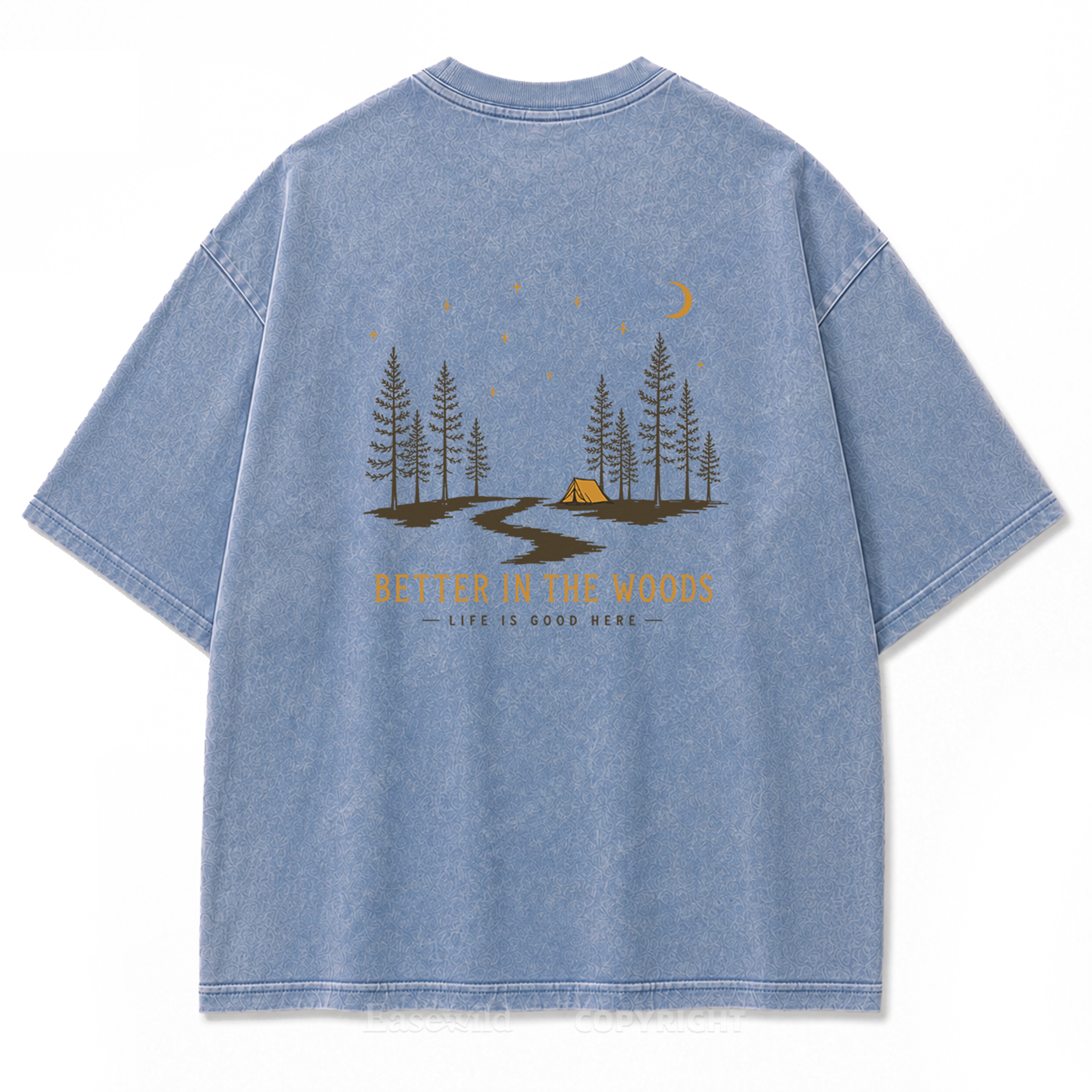 Better in the Woods Camping Washed Print Tee