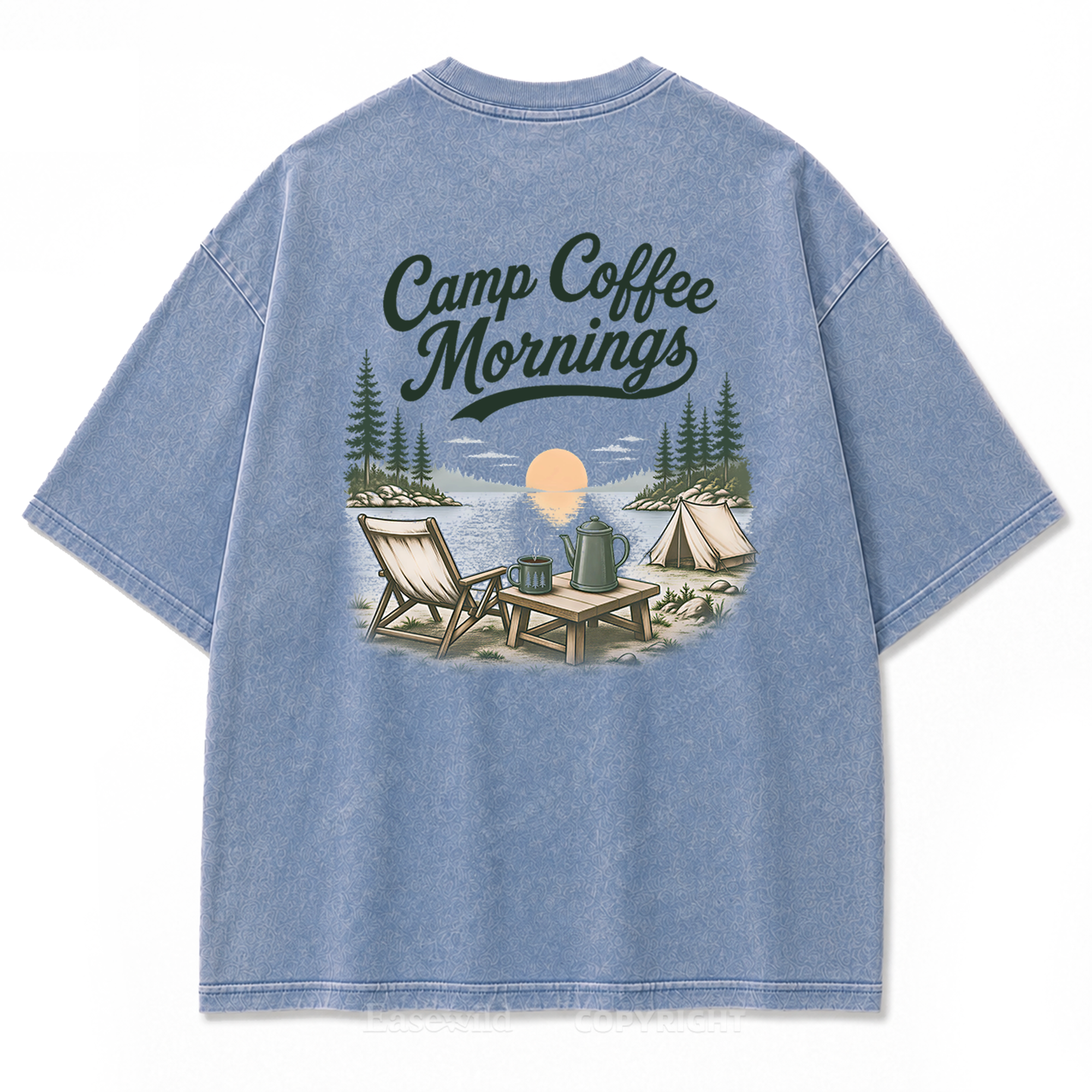 T-Shirt mit Lakeside Coffee Washed Print