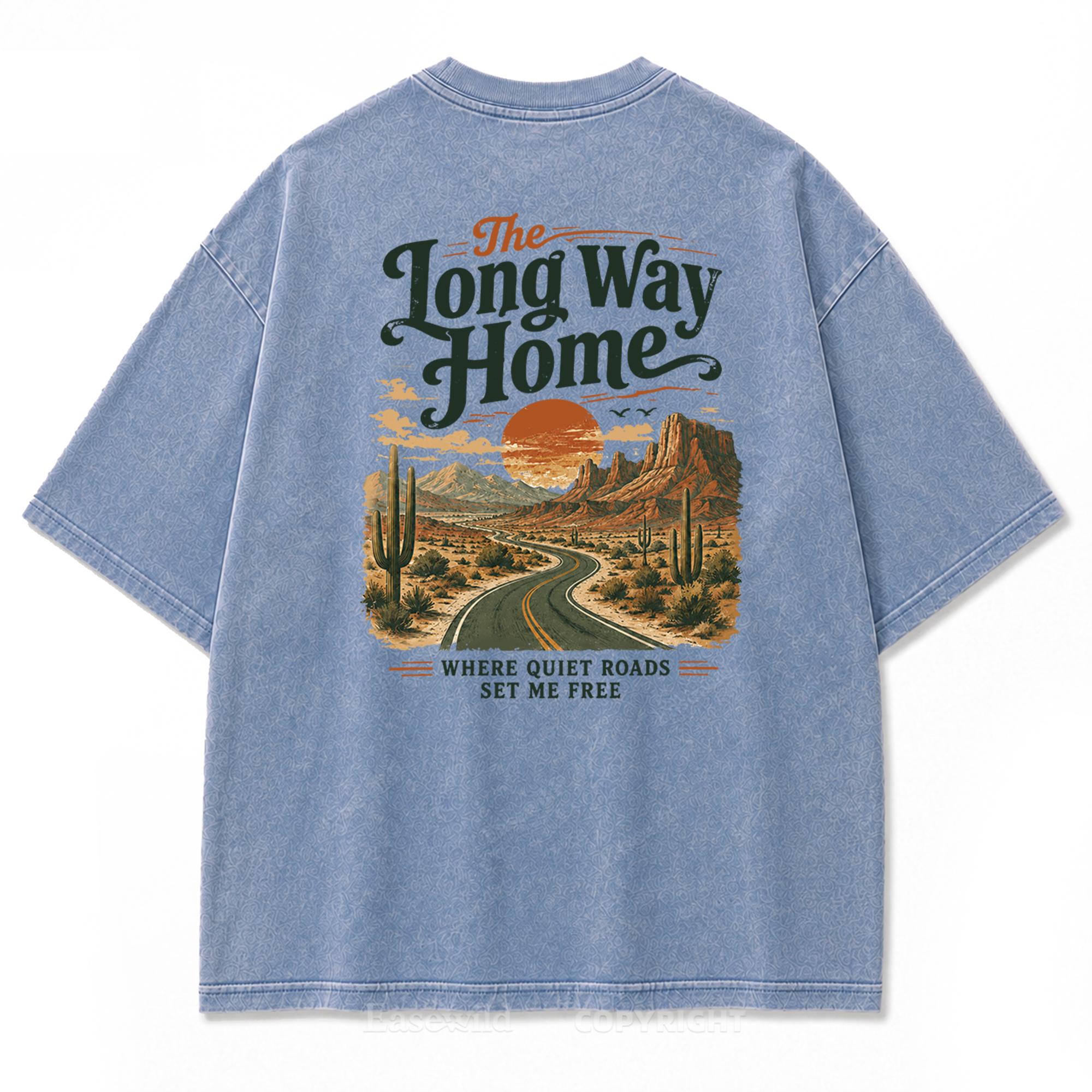 The Long Way Home Washed Print Tee
