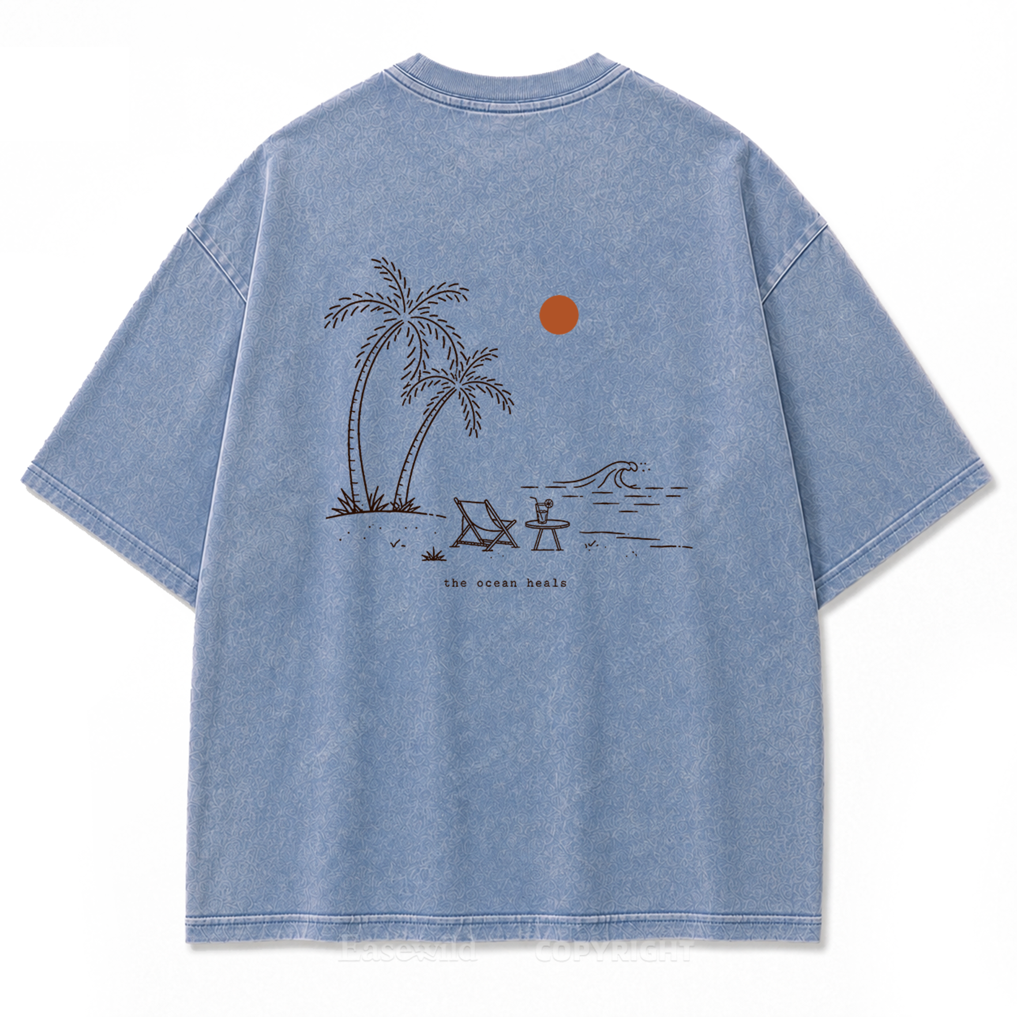 Das Meer heilt T-Shirt mit verwaschenem Aufdruck