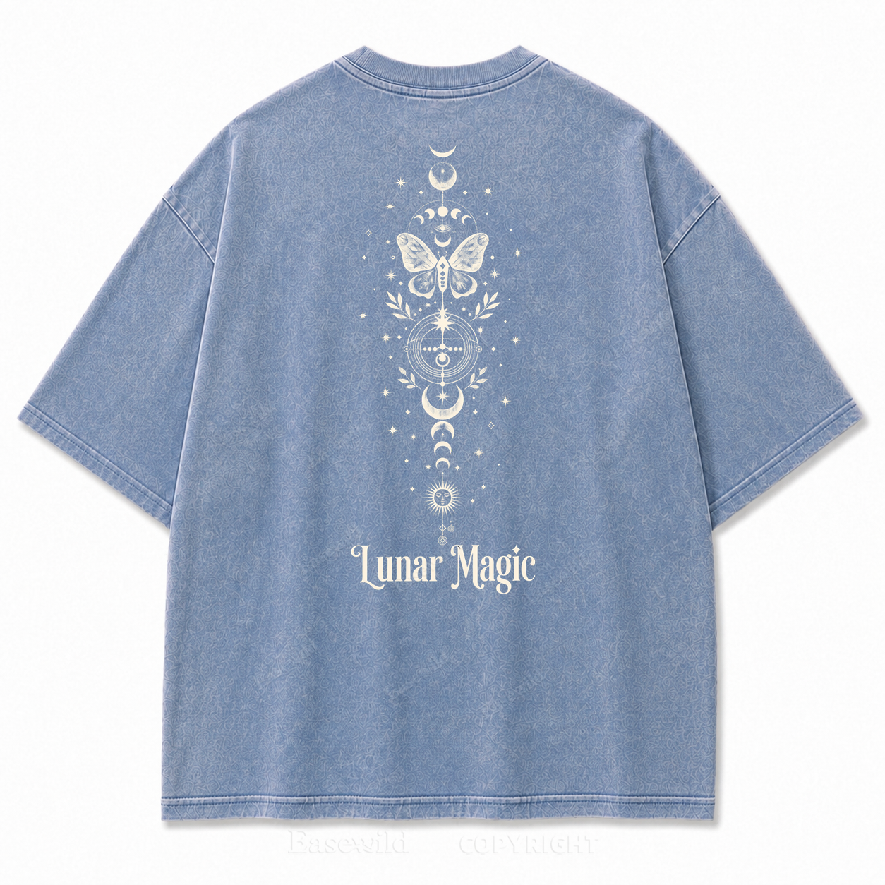 Lunar Magic Celestial Moth Moon‑Phase Graphic Print Tee