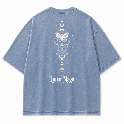 Lunar Magic Celestial Moth Moon‑Phase Graphic Print Tee