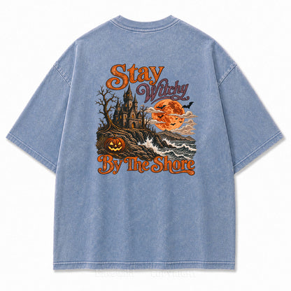 Stay Witchy  Halloween Washed Print Tee