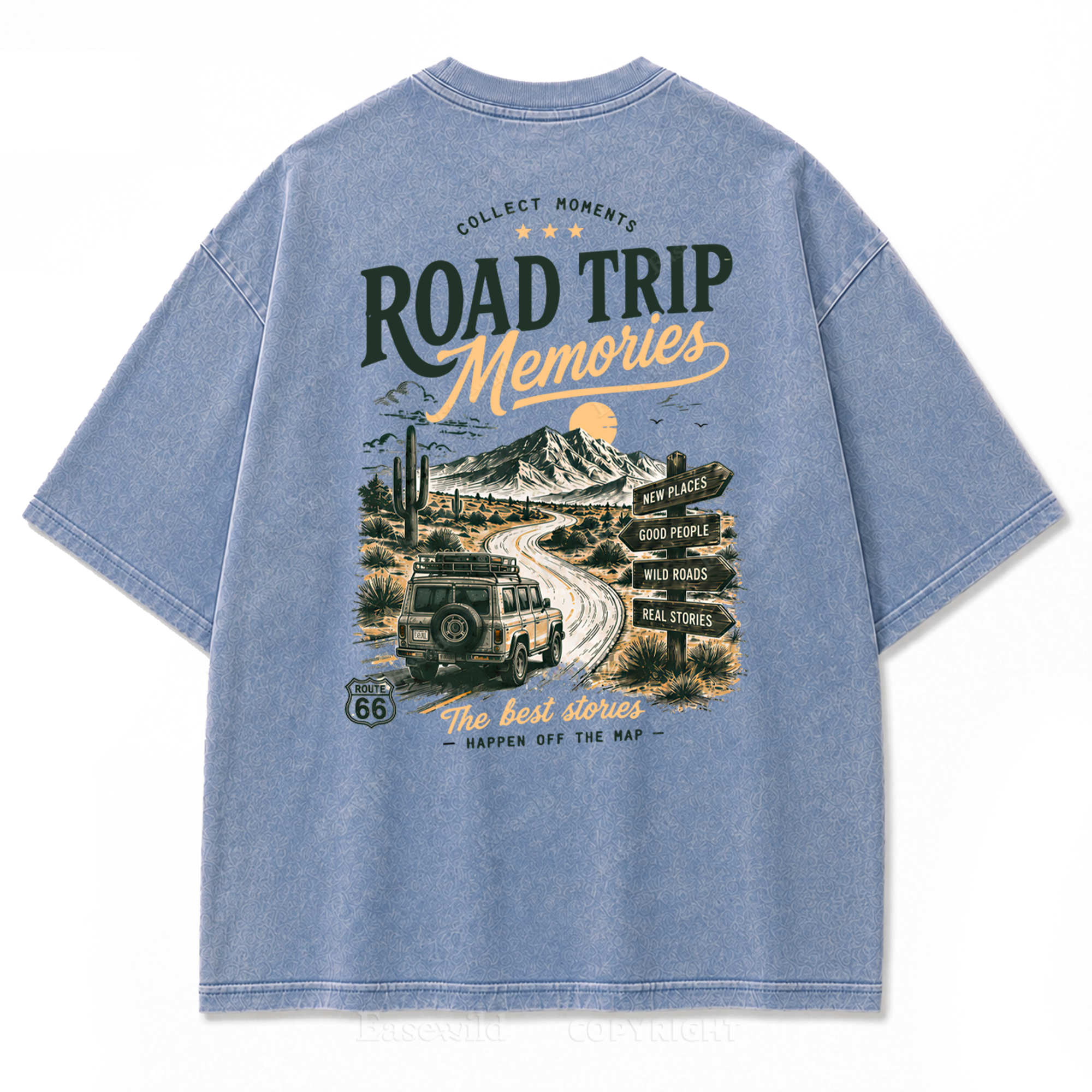 Desert Route Road Trip Washed Print Tee