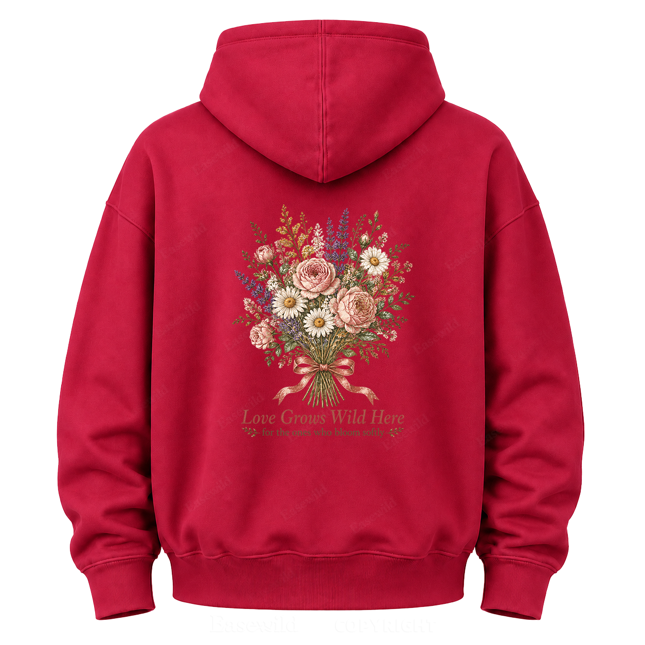 Love Grows Wild Here Vintage Floral Graphic Hoodie