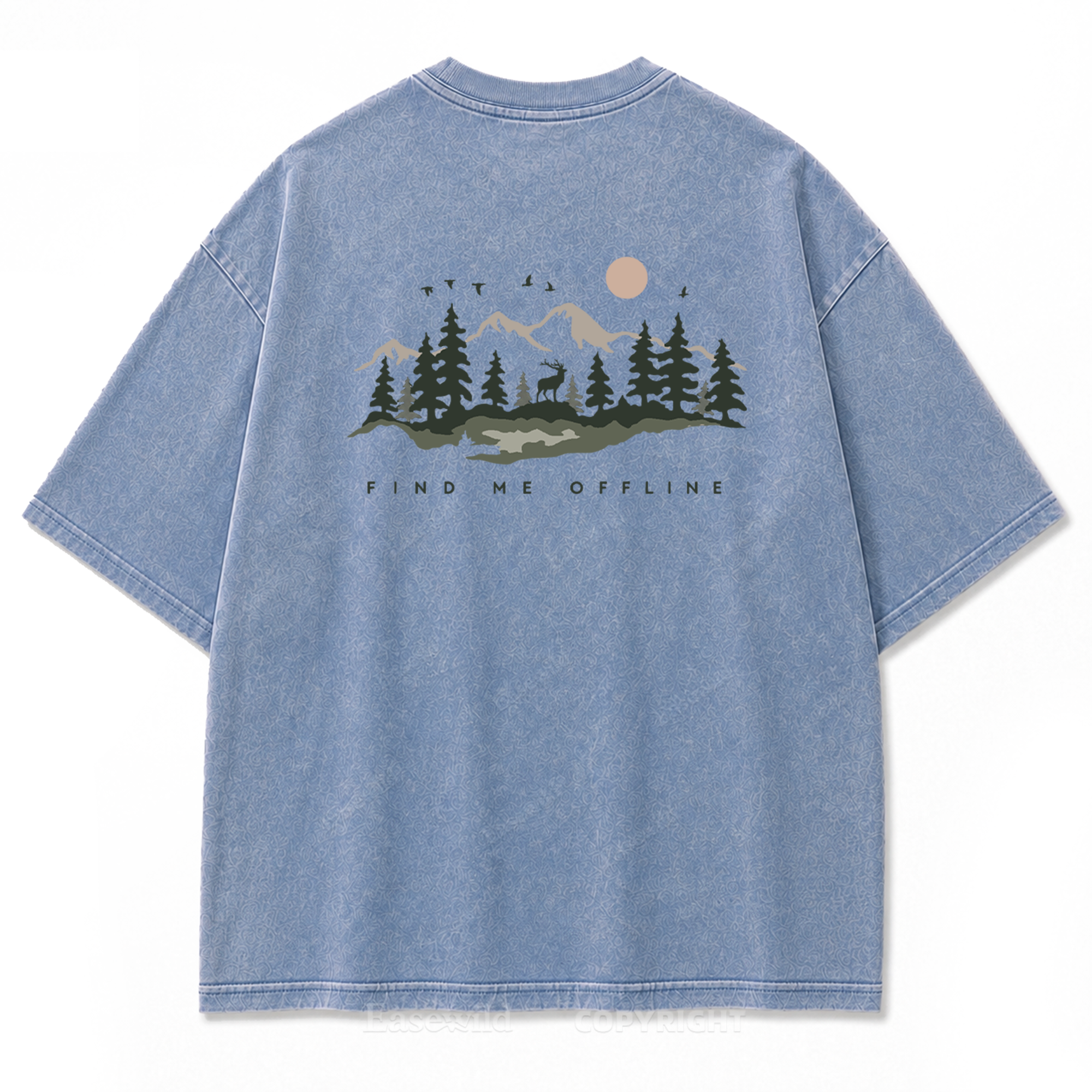 Find Me Offline T-Shirt mit Waschung
