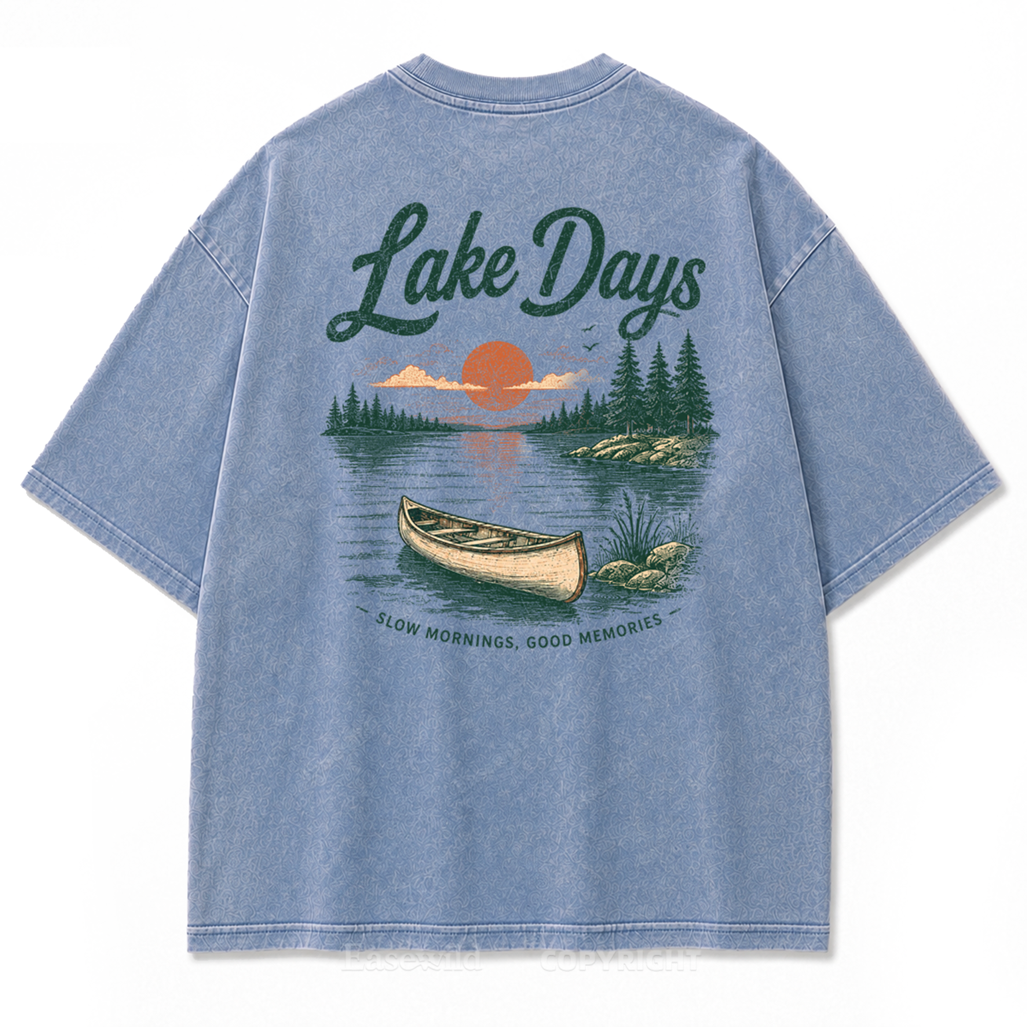Lake Days Slow Mornings Graphic Washed T-Shirt