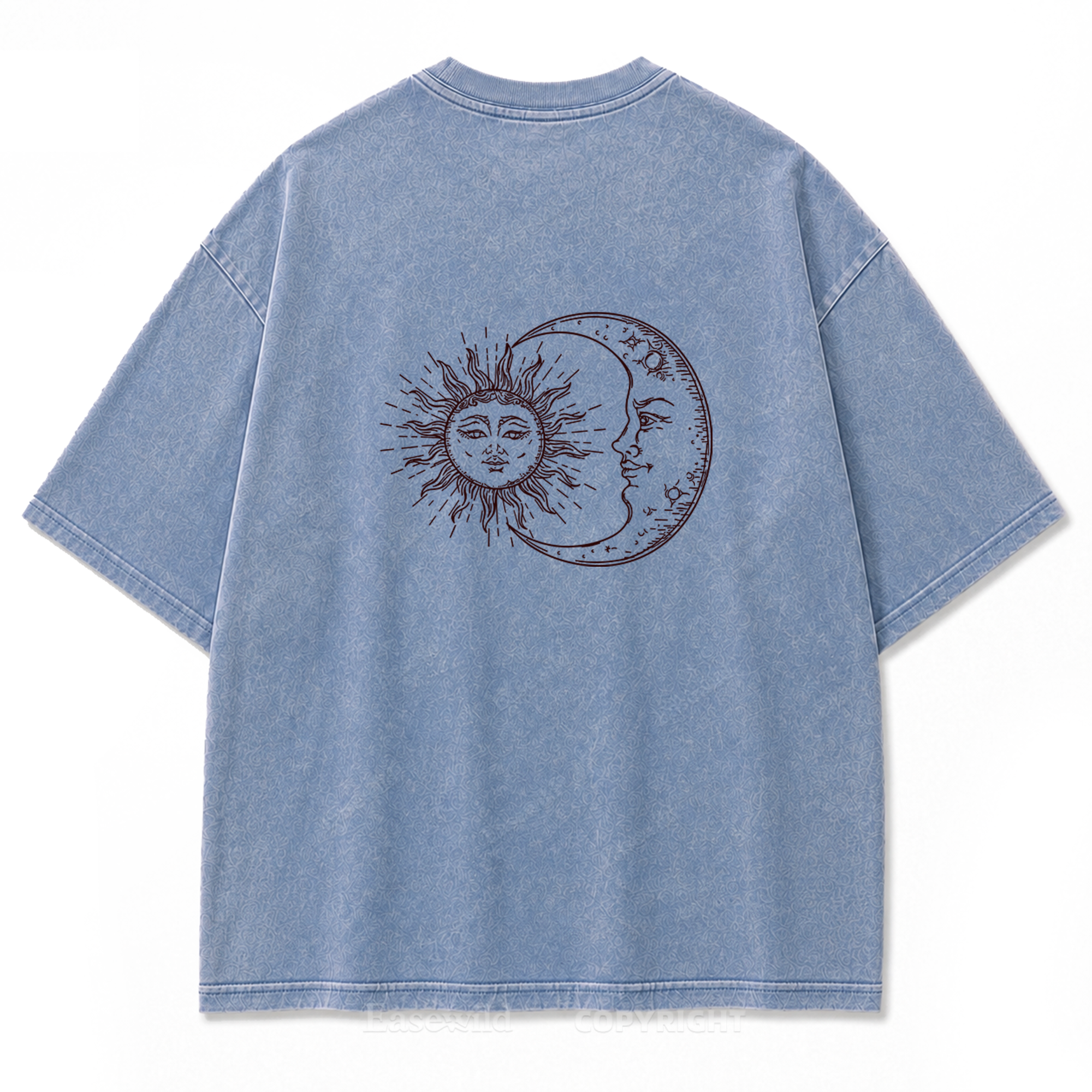 Sun and Moon Eclipse Celestial Washed Print Tee