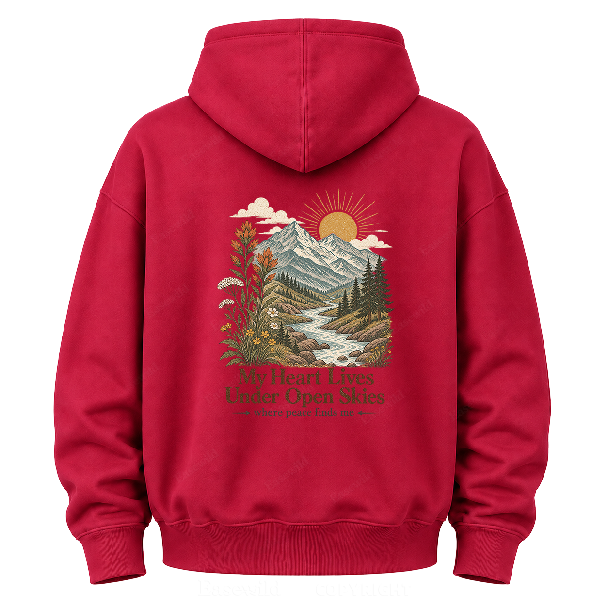 Where Peace Finds Me Vintage Mountain Graphic Hoodie