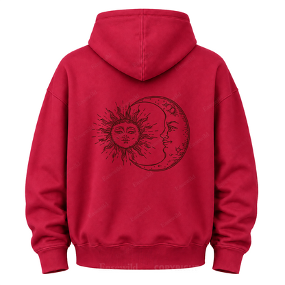 Sonne & Mond "Celestial Washed" Grafik-Kapuzenpullover