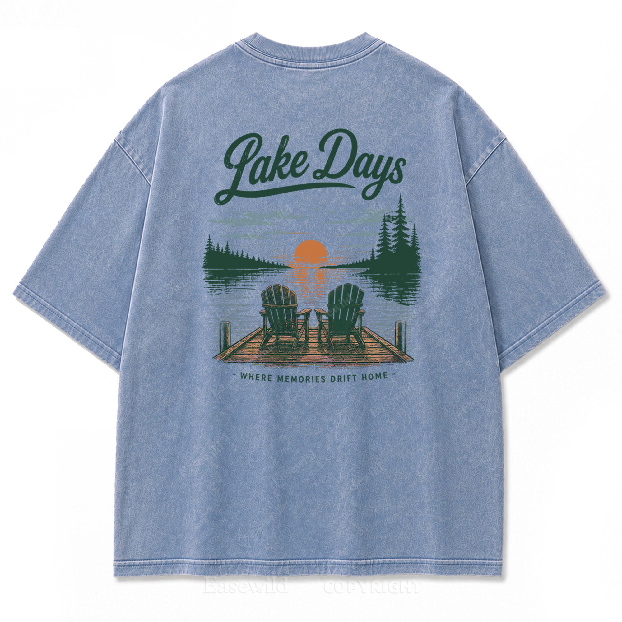 T-Shirt mit gewaschenem Aufdruck: Wo Seetage zu Erinnerungen werden